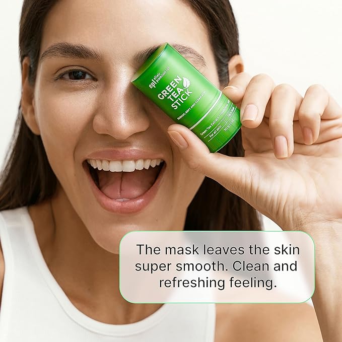 Green Tea Mask Stick - Pore Cleaner Green Stick - Prevents Blackheads - Moisturizing Clay Deep Cleanse - Facial Masks Women Skin Care - 2 Pack