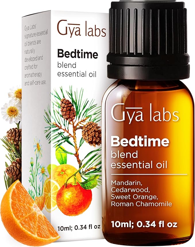 Gya Labs Bedtime Essential Oil Blend for Diffuser - 100% Pure Natural Aromatherapy Bedtime Oil for Calming & Relaxing (0.34 Fl Oz)
