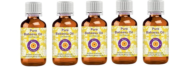 dève herbes Pure Babassu Oil (Attalea speciosa) Cold Pressed (Pack of Five) 100ml X 5 (16.9 oz)