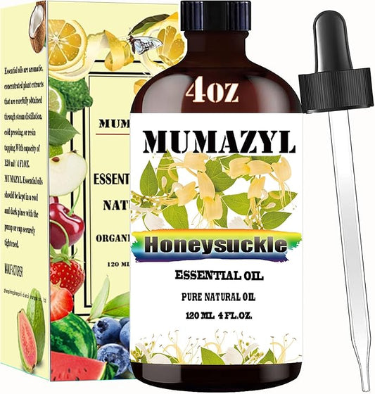 Honeysuckle Essential Oil, Honeysuckle Oil 4 Fl Oz 120ML for Diffuser Humidifier Yoga Cleaning DIY Candle Soap Making Essential Oils