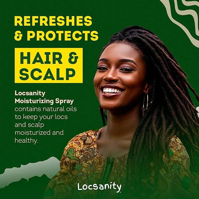 Locsanity Daily Moisturizing Refreshing Spray - Rose Water and Peppermint Hair Scalp Moisturizer for Locs and Dreadlocks (12oz)