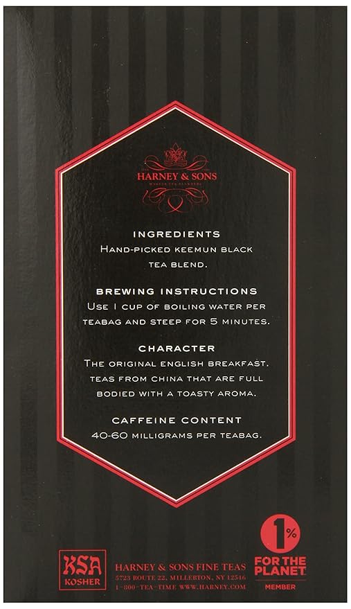 Harney & Sons Black Tea, Tea Bags, English Breakfast, 20 Count (Pack of 2)