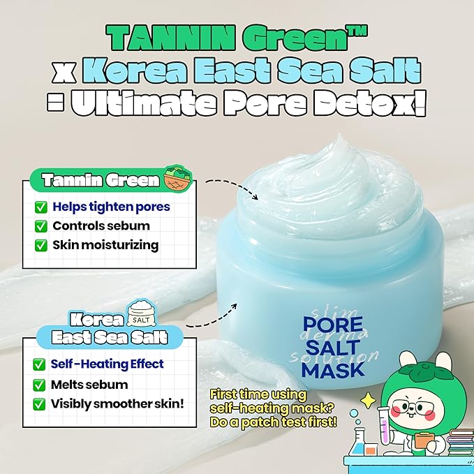 Lab.it Self-Heating Face Scrub – Exfoliating Face Wash & Deep Pore Cleaner Mask for Oily Skin, Sebum Control, Melts Blackheads, Refines Skin Texture with Salt, facial exfoliator (50g / 1.69 fl. oz.)