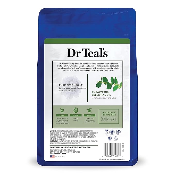Dr Teal's Pure Epsom Salt, Lavender, Eucalyptus & Wellness Trio Bundle, 3 lbs (Pack of 3)