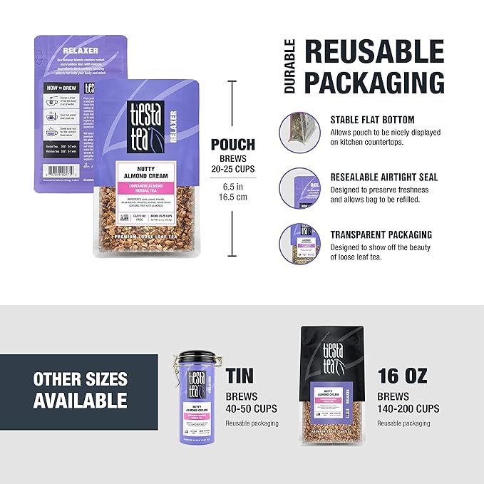 Tiesta Tea - Lavender Chamomile, Loose Leaf Soft Chamomile Herbal Tea, Non-Caffeinated, Hot & Iced Tea, 0.9 oz Pouch - 25 Cups, Natural, Stress Relief & Health Support, Herbal Tea Loose (Pack of 2)