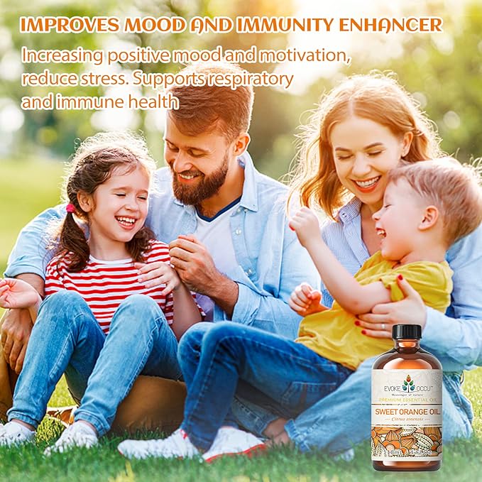 EVOKE OCCU Orange Essential Oil for Clean Diffuser Hair Spray, DIY Candle and Soap - 4 Fl Oz