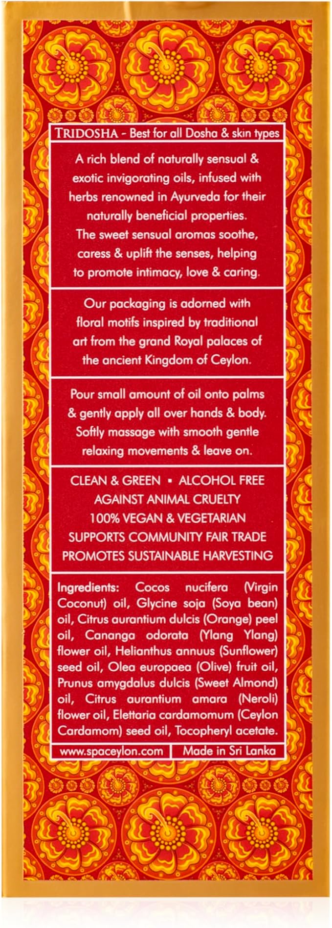 SPA CEYLON Love Sensual Massage Oil for Ultimate Relaxation | Body Oil Massage | Natural Massage Oil