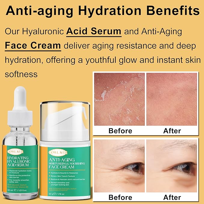 Lifting & Firming Anti-Aging Skin Care Set Kit for Women Teens,Niacinamide Retinol Serum,Hyaluronic Acid Serum,Skincare Gift Set,Facial Skin Care Products,Face Care Routine Kit Christmas Gift Women