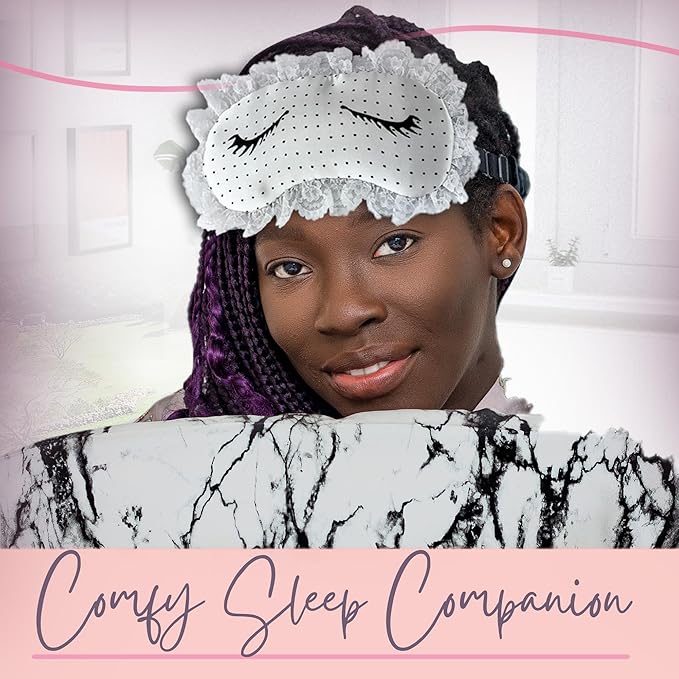 CELESTIAL SILK 100% Silk Sleep Mask for Women with Silk Covered Elastic Strap, Eye Mask for Sleeping (One Size, Charming Lashes)