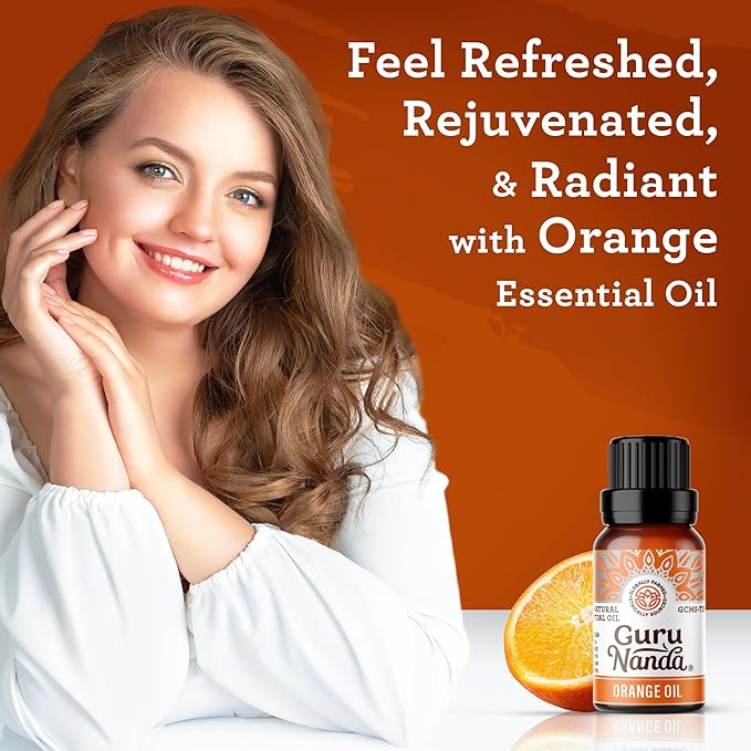 GuruNanda Orange Essential Oil (15mL) - 100% Pure & Natural - Undiluted - Premium Aromatherapy for Diffuser