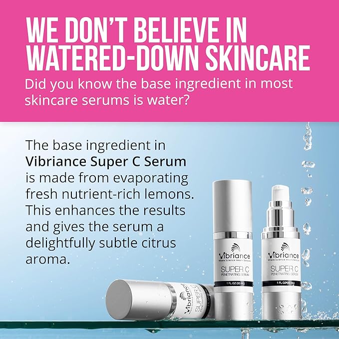 Vibriance Super C Serum for Mature Skin - All-in-One Vitamin Formula Hydrates, Firms, Lifts, Smooths, Targets Age Spots, Wrinkles, 1 fl oz - Pack of 2