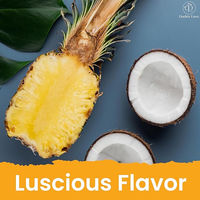 Dude's Love Luscious Pina Lambada Massage Oil - Natural Pleasant Aroma, for Men & Women, Nourishing & Moisturizing - 100 ML (3.38 Fl Oz)