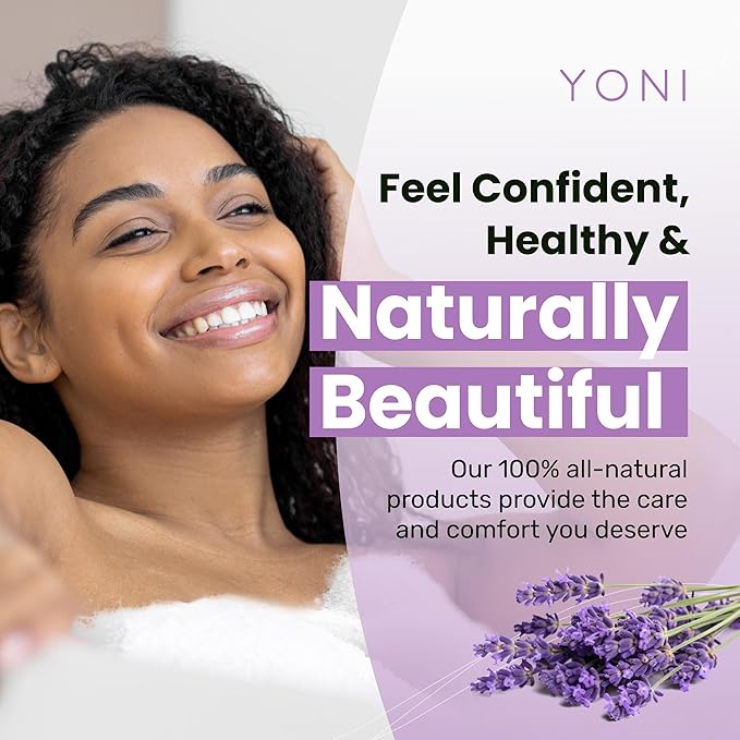 Yoni All-Natural Intimate Care Oil | Powerful Plant-Based Herbal Oil for Intimate Areas | Odor Control, Menstrual Support, Natural pH Balance | Women-Owned (Lavender)