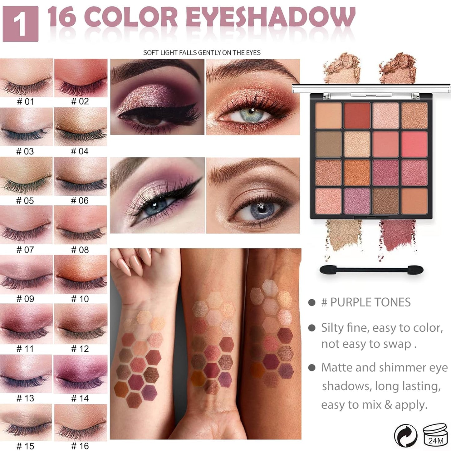 All in One Makeup Kit for Women Full Kit, Basic Cosmetics Kit for Beginner & Professionals, Eye Makeup Set Tween Girl, Make Up Kits for Teenagers, Makeup Gift Set for Girls, Women & Teens(16-Purple)