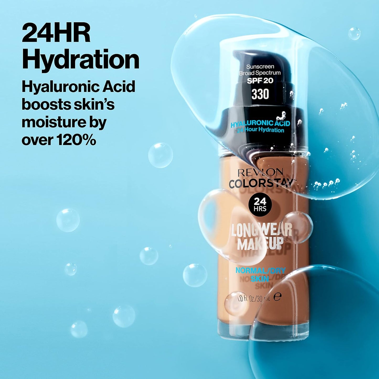 Revlon Liquid Foundation, ColorStay Face Makeup for Normal & Dry Skin, SPF 20, Longwear Medium-Full Coverage with Natural Finish, Oil Free, 315 Butterscotch, 1 Fl Oz