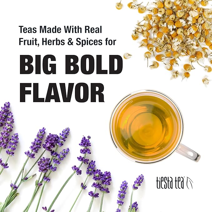 Tiesta Tea - Lavender Chamomile Herbal Tea | Loose Leaf | Calming Blend with Chamomile | Lavender | Lemongrass | Caffeine-Free Herbal | Great for Hot or Iced Brews | Refillable Tin | 50 Cups | 2 Ounce