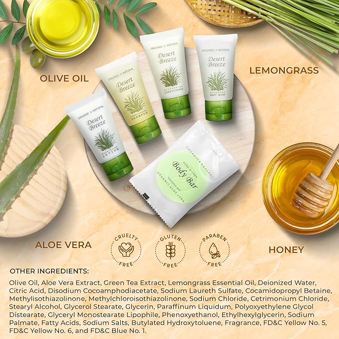 Amenity Kit | Boxed Hotel Toiletries Bulk Set | 1 oz Shampoo, Conditioner, Lotion, Body Wash & Body Bar Soap | 1 Set per Case