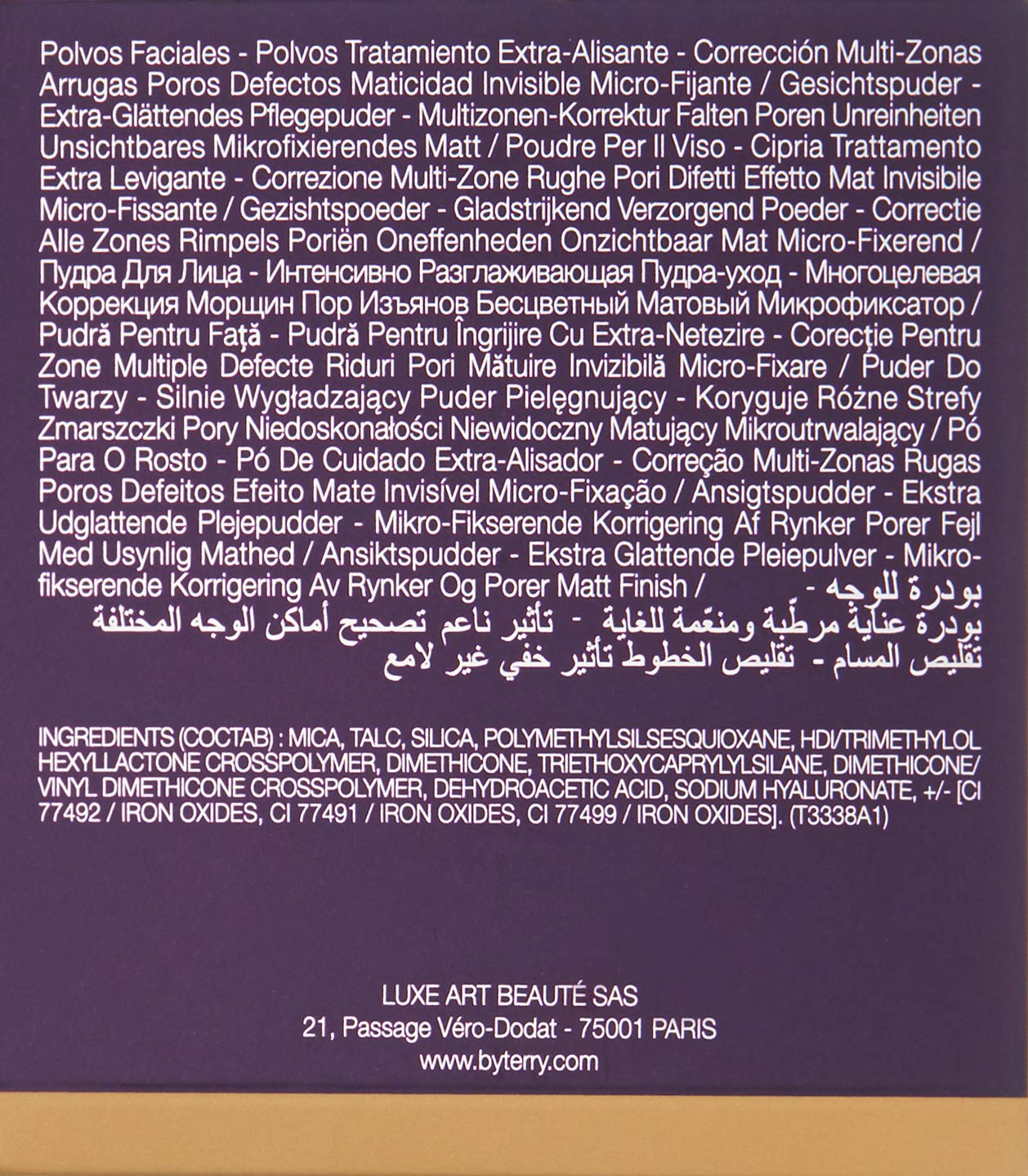 By Terry Hyaluronic Tinted Hydra-Powder, Non-Drying Loose Face Setting Powder, Blur Imperfections & Mattify, Medium Fair, 0.35 oz