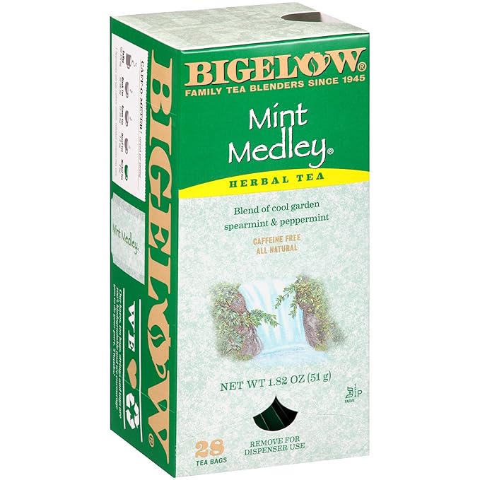 Bigelow Mint Medley Herbal Tea Bags 28-Count Boxes (Pack of 6) Mint Tea Bags Peppermint & Spearmint Herbal Tea All Natural Gluten Free