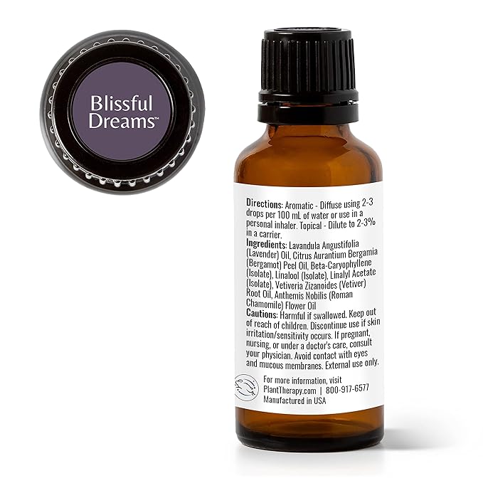Plant Therapy Blissful Dreams Essential Oil Blend 30 mL (1 oz) 100% Pure, Undiluted, Natural Aromatherapy