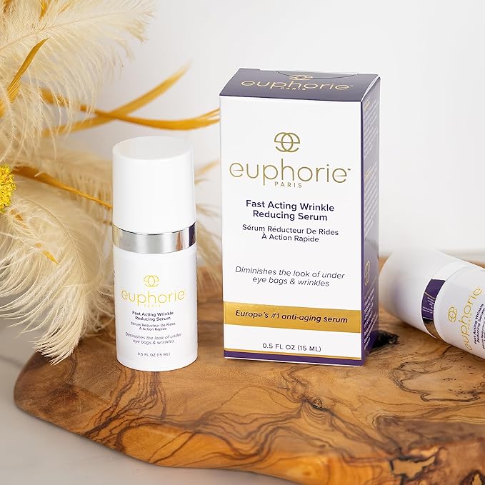Euphorie Rapid Reduction Eye Serum - Advanced Formula - Anti Aging Serum Visibly Reduces Under-Eye Bags, Wrinkles, Fine Lines & Crow's Feet Instantly - Instant Face Lift Cream .5 Fl Oz (15ml)