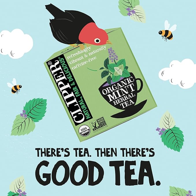 Clipper Tea Mint Herbal Teabags – Caffeine Free, USDA Organic, Great Hot or Iced – Refreshing, Natural, Fair & Delicious – 200 Tea Bags