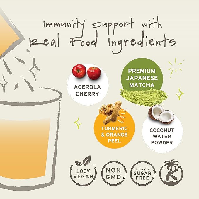 SEN CHA Naturals Citrus Ginger Green Tea + C Effervescent Drink Mix with 200% Vitamin C, Japanese Matcha Powder, Acerola Cherry, Coconut Water Powder, Orange Peel, Turmeric & Ginger (Pack of 10)