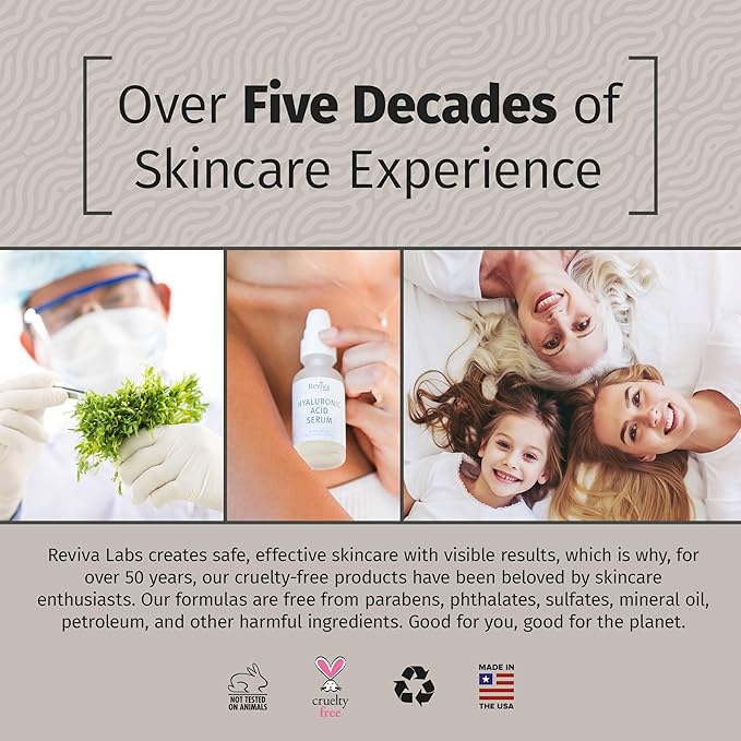 Reviva Labs Hyaluronic Acid Serum for Face and Neck - Moisturizing, Nourishing, and Hydrating Serum Acido Hialuronico - Face Serum for Women, 1 Fl Oz