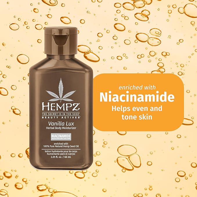 HEMPZ Mini Vanilla Lux Herbal Body Moisturizer 2.25 oz. New LOOK