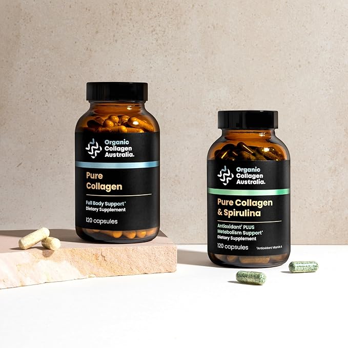 Organic Collagen Australia Pure Hydrolyzed Collagen Capsules – Bioavailable for Skin Elasticity, Hair Health, and Joint Support – Grass-Fed, Pasture-Raised, Paleo & Keto Friendly (120 Caps)