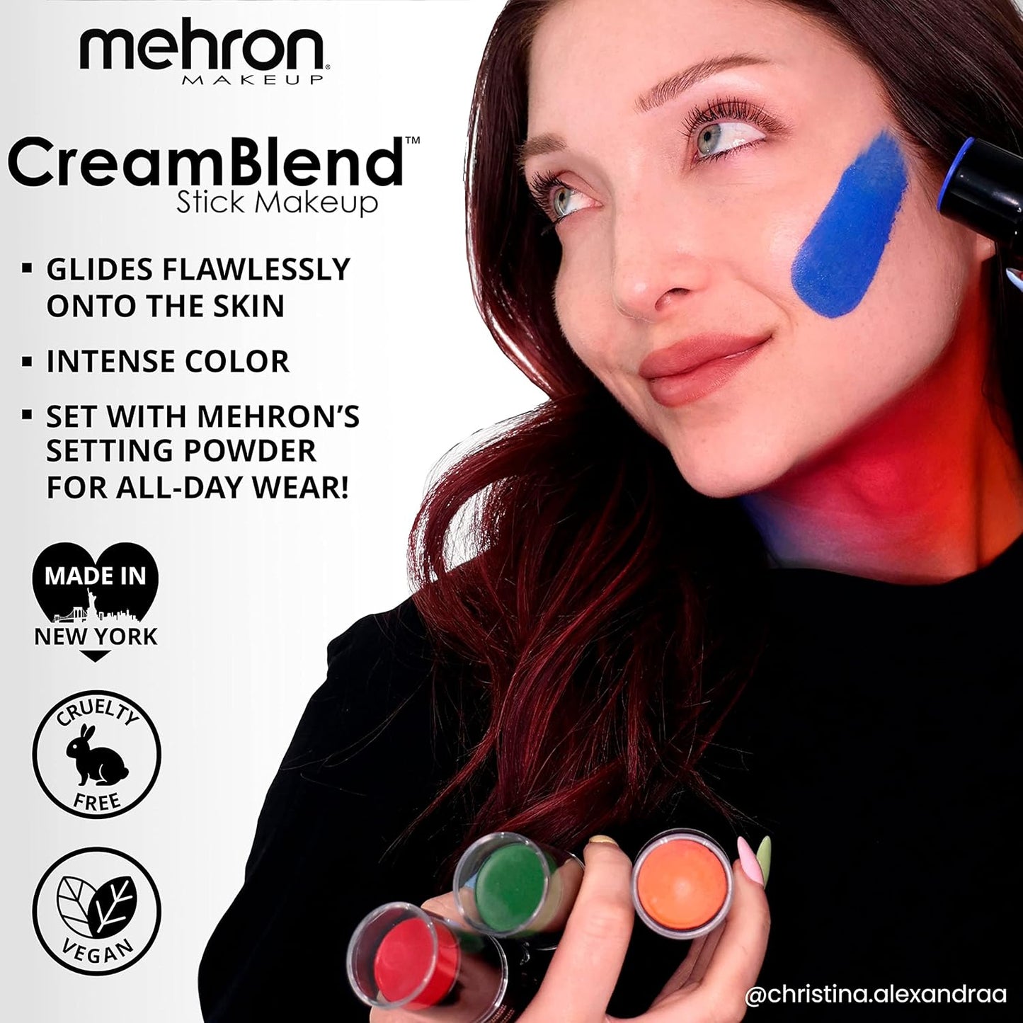 Mehron Makeup CreamBlend Stick | Face Paint, Body Paint, & Foundation Cream Makeup | Body Paint Stick .75 oz (21 g) (Pastel Orange)
