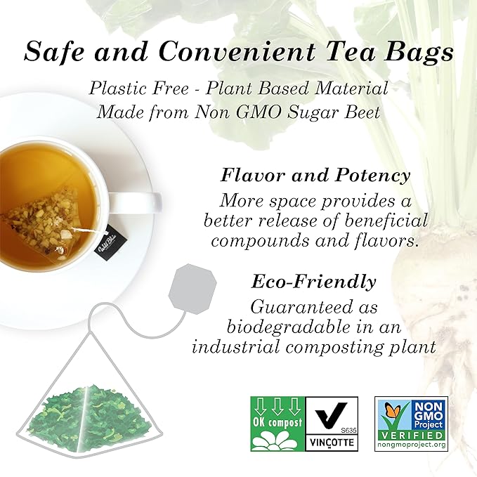 Wild Bliss Organic Wild Raw Dandelion Root Tea - Pharmacopoeia Quality Caffeine Free Herbal Detox Support - 25 Plant Based Tea Bags