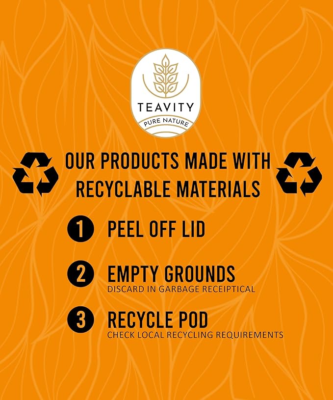 Organic Chamomile Tea Pods for Keurig - Decaf Tea Pods - Pleasant Chamomile by Teavity (12 Tea Pods)