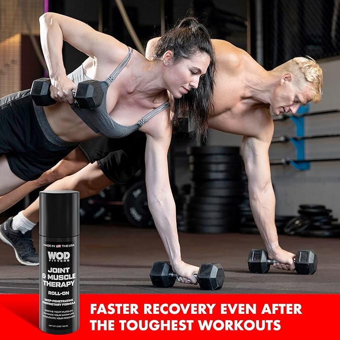 WODFitters Joint & Muscle Therapy Roll On - 3 oz - Premium Recovery Formula for HIPS Knees Hands Feet (3 oz)