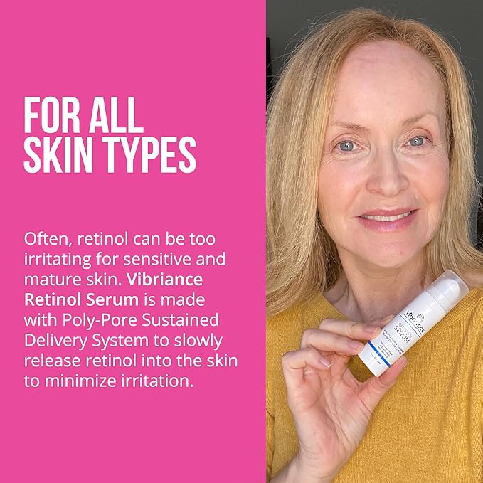 Vibriance Retinol Serum for Face - Reduces Appearance of Deep Wrinkles and Large Pores, Enhances Tone, Improves Complexion - Sensitive, Mature Skin Night Cream - 1 fl oz