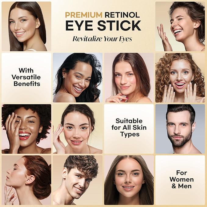 CITYGOO Retinol Eye Stick With Collagen, Hyaluronic Acid For Dark Circle, Under Eye Cream Anti Aging, For Puffiness and Bags Reduces Fine Lines (Retinol Eye Stick, 1pcs)