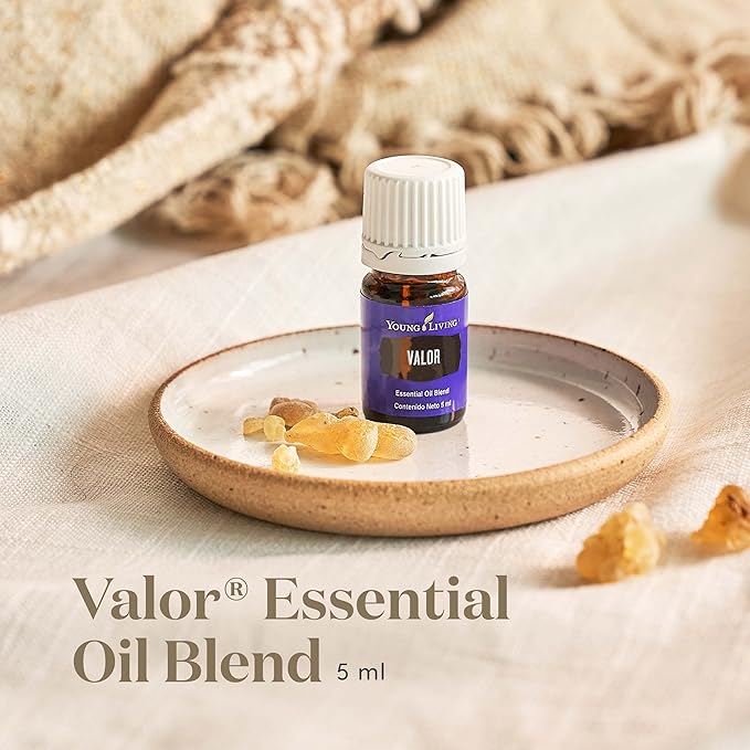 Young Living Valor Essential Oil - Empowering Blend with a Harmonious Blend of Black Spruce, Blue Tansy, Camphor Wood, Geranium, and Frankincense - 5ml Bottle for Courage and Confidence