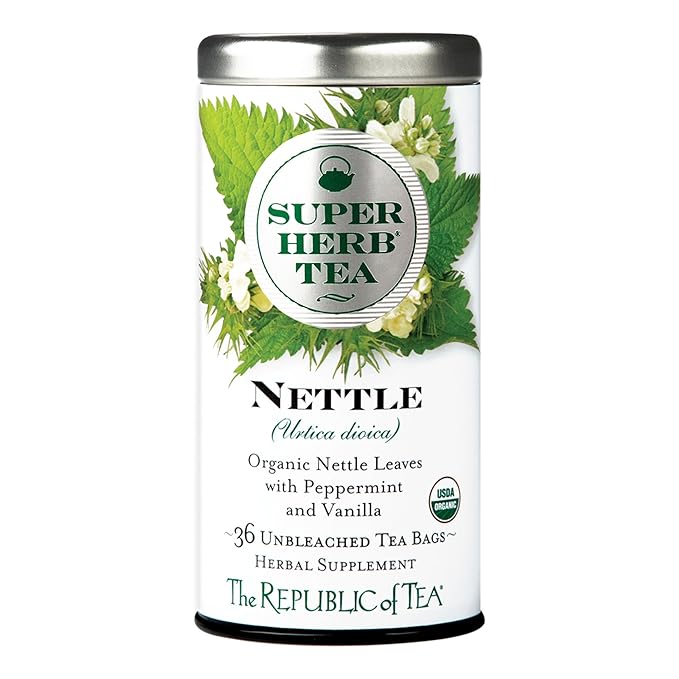The Republic of Tea — Organic Nettle SuperHerb Tea Tin, 36 Herbal Tea Bags, Naturally Caffeine-Free