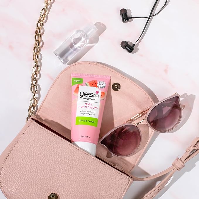 Yes To Watermelon Skincare Essentials Set – Face Wipes, Hand Cream, Lip Balm, Hydrating Moisturizer,