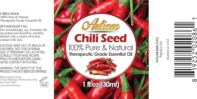 Artizen 30ml Oils - Chili Seed Essential Oil - 1 Fluid Ounce