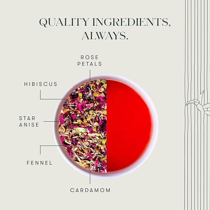 Luxmi Estates - African Rose - Organic Hibiscus Rose Tea - 25 Tea Bags | With Soothing Rose and Hibiscus | Great for Skin DeTox - Supports a Healthy Glow