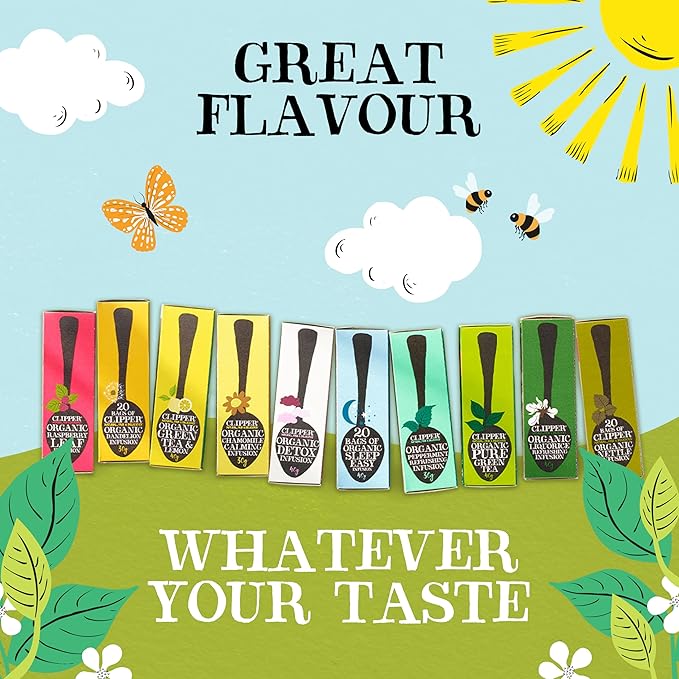 Clipper Tea, Orange & Turmeric, Organic Tea with Licorice Root, Orange Peel and Hibiscus, Plant Based Herbal Tea, Caffeine Free British Tea, 1 Pack, 20 Unbleached Tea Bags