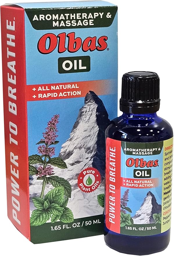 Olbas Oil Aromatherapy Inhalant and Aromatic Massage Oil, 1.65 Fl Oz