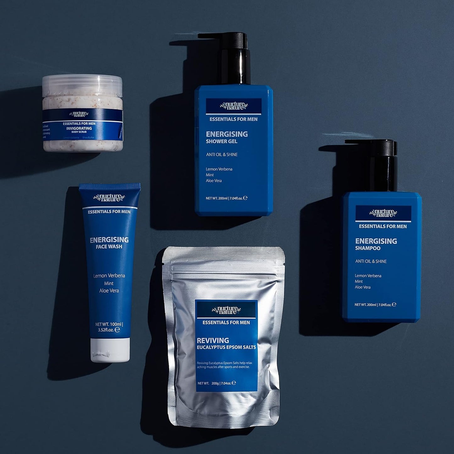 Nurture by Nature Mens Gift Set, Fathers Day Gifts, 5 x Men's Body Care Products Included, Gift Set Men, Mens Gift Basket, Men Body Wash Set, Men Bath Set, Self Care for Men, Men's Shower Kit