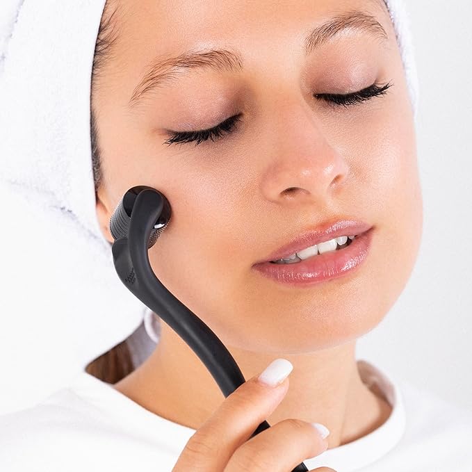 Derma Roller for Body, Hair and Sculp, 540 Titanium Microneedle Dermal Skincare, Microneedling Roller for Men and Women with Storage Case (0.25mm)