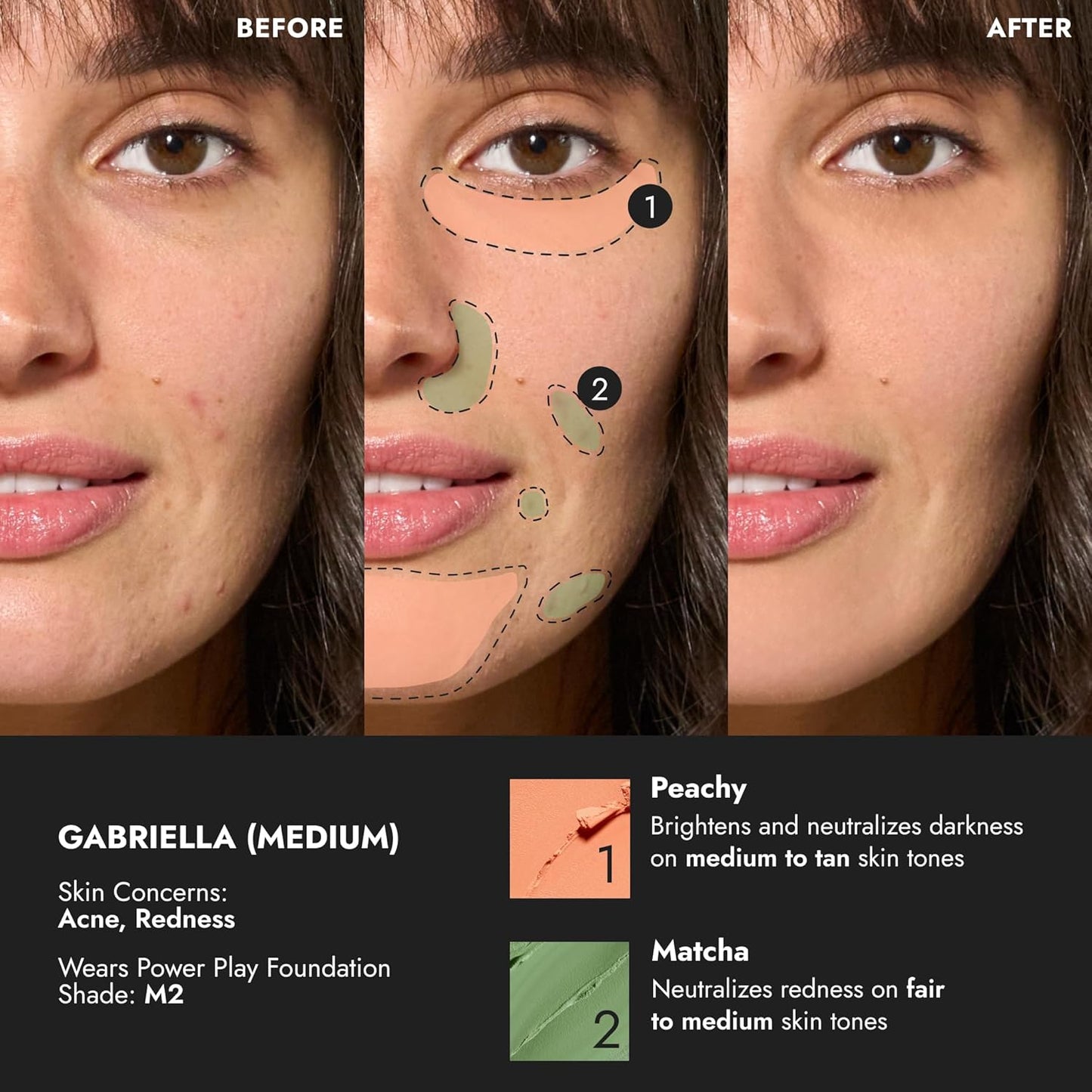 Cover FX Correct Stick Peach Color Corrector Concealer - Peachy: Neutralize Darkness & Discoloration (Medium to Tan Skin Tones) - Creamy Lightweight Full Coverage