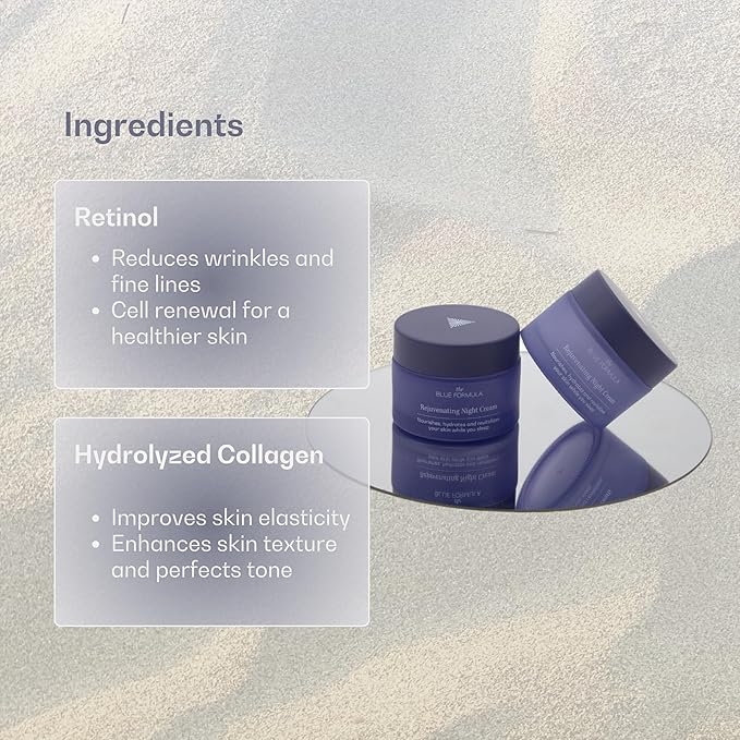 Retinol Youth Renewal Night Cream | Anti-Aging Retinol Moisturizer for Wrinkles and Fine Lines | Hydrating, Firming, and Smoothing Skin Care Treatment | Hydrolyzed Collagen 1.7 Fl Oz