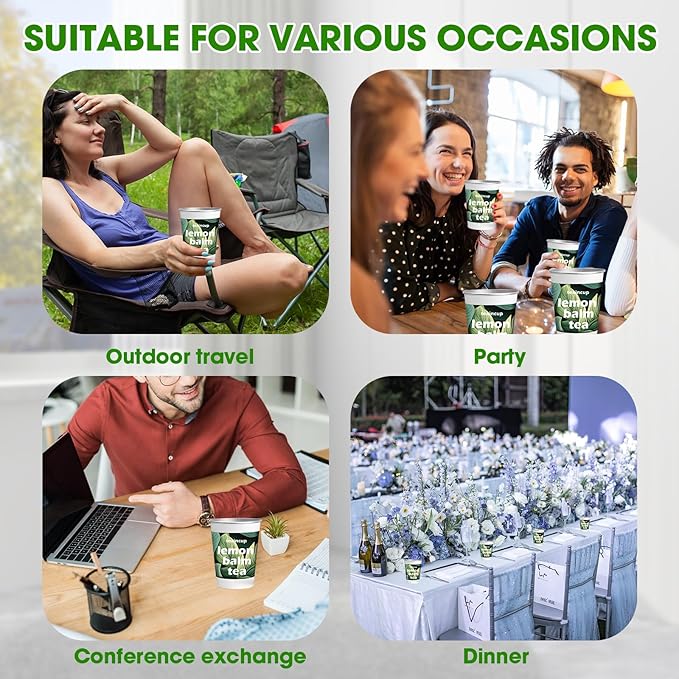 Organic Tea Sampler – 10 Eco-Friendly Tea Cups for Hot or Iced Teas, Premium Loose Leaf Teas Variety Pack – Jasmine, Chamomile, Hibiscus, Lemon Balm, Green Tea