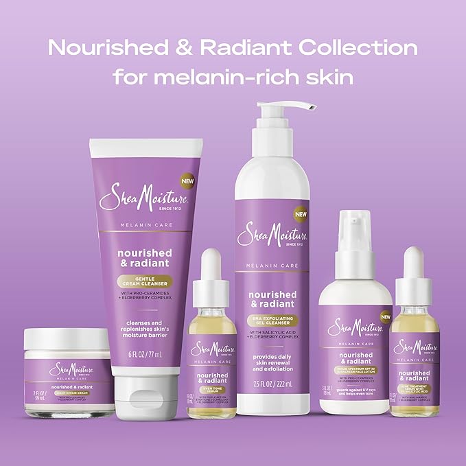 SheaMoisture Melanin Care Night Repair Cream Nourished & Radiant for Strengthening Skin's Moisture Barrier, with Pro-Ceramides +Elderberry Complex, 2 oz