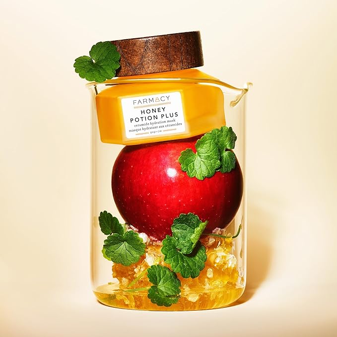 Farmacy Hydrating Face Mask - Honey Potion Plus Nourishing Skincare Facial Mask with Niacinamide, Ceramides + Pro-Vitamin B5 to Protect + Replenish Moisture Barrier (9ml)